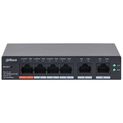 Dahua CS4006-4ET2ET-60 4x10/100 Mbps PoE + 2x10/100 Mbps uplink/60W/Cloud Managed PoE Switch