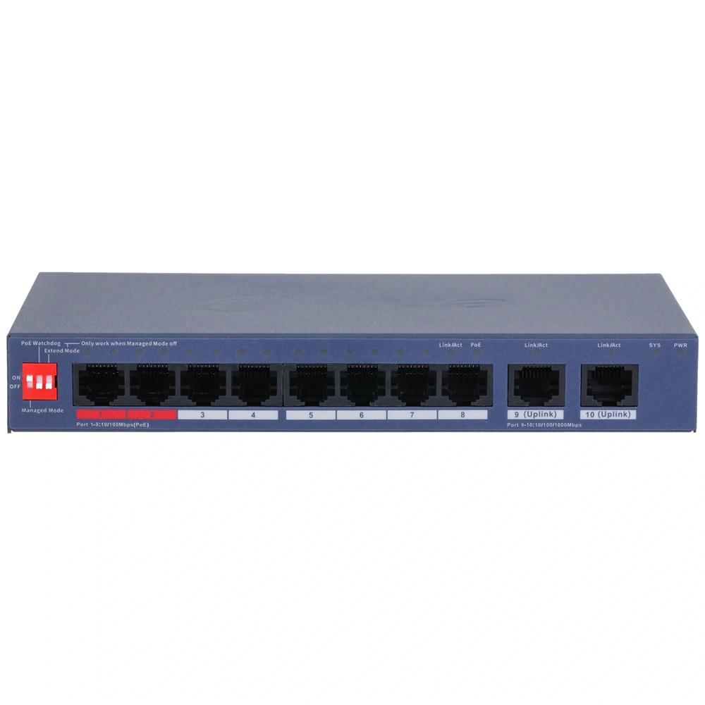 Dahua CS4010-8ET2GT-110 8x10/100 Mbps PoE + 2x1 Gbps uplink/110W/Cloud Managed PoE Switch