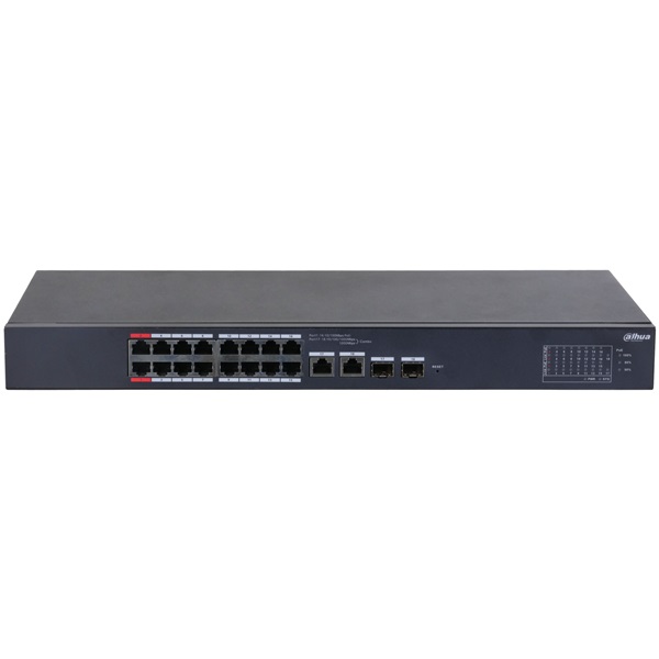 Dahua CS4218-16ET-135 16x10/100 Mbps PoE + 2x1 Gbps RJ-45/SFP Combo Uplink/135W/Cloud Managed PoE Switch