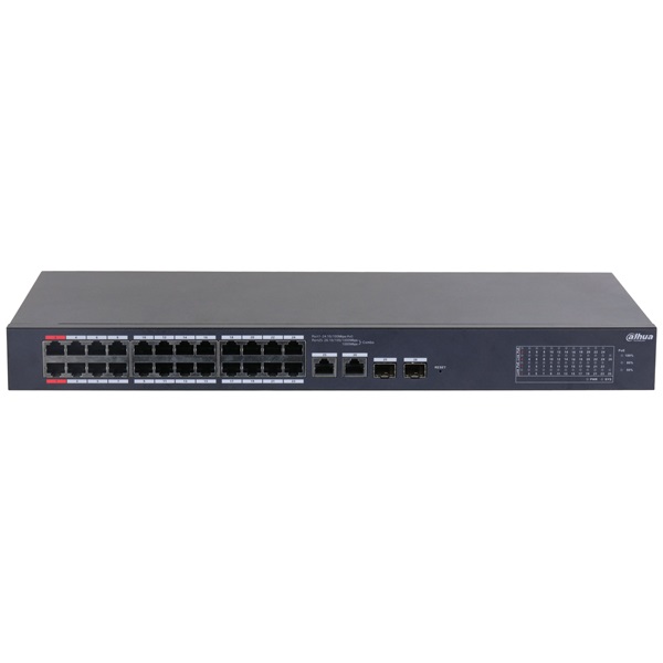 Dahua CS4226-24ET-240 24x10/100 Mbps PoE + 2x1 Gbps RJ-45/SFP Combo Uplink/240W/Cloud Managed PoE Switch