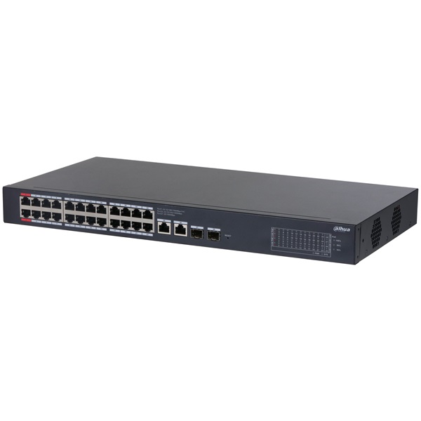 Dahua CS4228-24GT-375 24x1 Gbps PoE + 2x1 Gbps RJ-45 Uplink + 2x1 Gbps SFP Uplink/375W/Cloud Managed PoE Switch