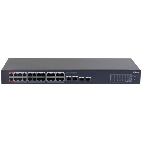 Dahua CS4228-24GT-375 24x1 Gbps PoE + 2x1 Gbps RJ-45 Uplink + 2x1 Gbps SFP Uplink/375W/Cloud Managed PoE Switch