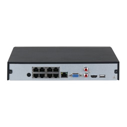 Dahua NVR2108HS-8P-I2 /8 csatorna/H265+/144 Mbps rögzítés/AI/1x Sata/8x PoE/WizSense hálózati rögzítő(NVR)