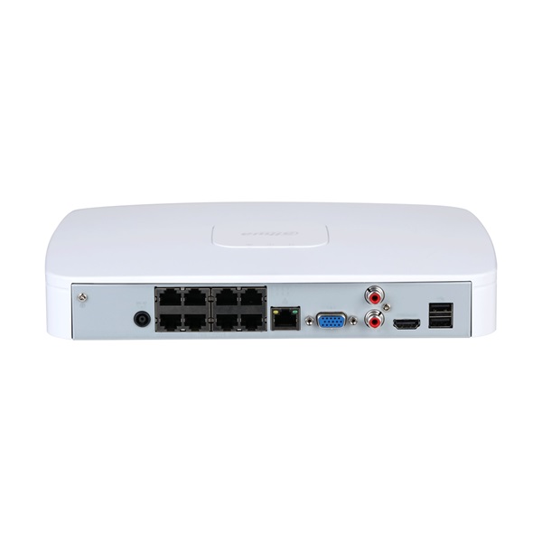 Dahua NVR4108-8P-EI /8 csatorna/H265+/256 Mbps rögzítés/AI/1x Sata/8x PoE/WizSense hálózati rögzítő(NVR)