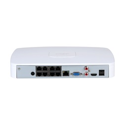 Dahua NVR4108-8P-EI /8 csatorna/H265+/256 Mbps rögzítés/AI/1x Sata/8x PoE/WizSense hálózati rögzítő(NVR)