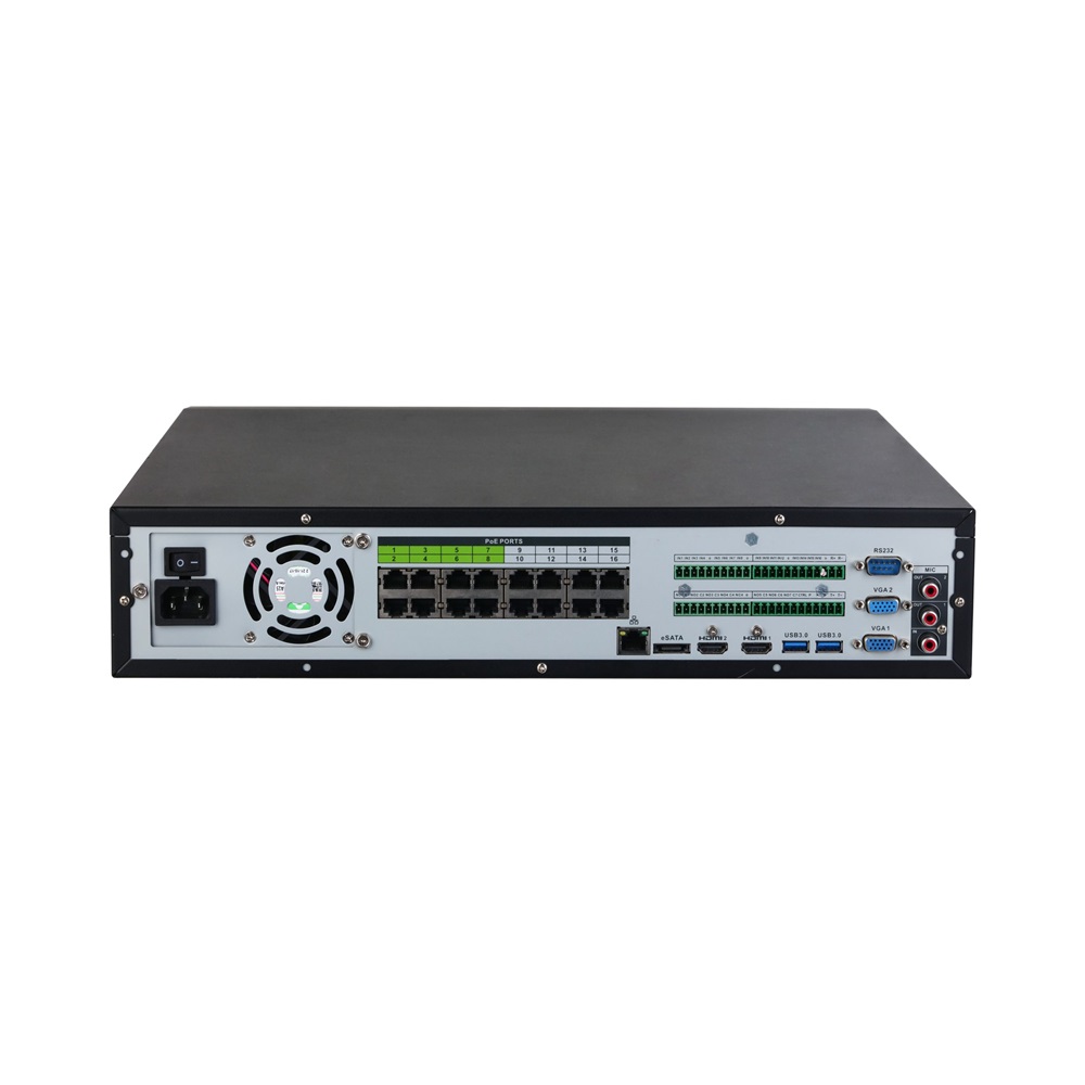 Dahua NVR5864-16P-EI /64 csatorna/H265+/384 Mbps rögzítés/AI/8x Sata/RAID/16x PoE/WizSense hálózati rögzítő(NVR)