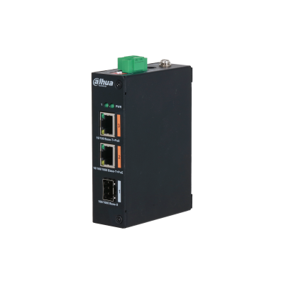 Dahua PFS3103-1GT1ET-60-V2 1x 10/100(Hi-PoE/PoE+/PoE)+1x 100/1000(Hi-PoE/PoE+/PoE)+1x SFP uplink, 60W PoE switch