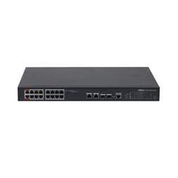 Dahua PFS4218-16ET-190-V3 16x10/100 Mbps PoE + 2x1 Gbps RJ-45/SFP Combo uplink/190W/Menedzselhető PoE Switch