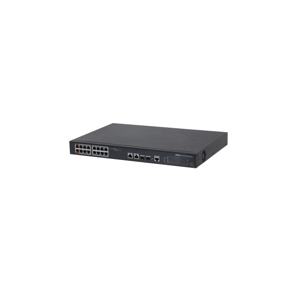 Dahua PFS4218-16ET-240-V3 16x 10/100(HighPoE(1,2)/PoE/PoE+ 240W)+2x gigabit/ SFP combo uplink menedzselhető PoE switch