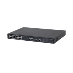 Dahua PFS4218-16ET-240-V3 16x 10/100(HighPoE(1,2)/PoE/PoE+ 240W)+2x gigabit/ SFP combo uplink menedzselhető PoE switch