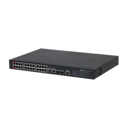 Dahua PFS4226-24ET-360-V2 24x 10/100(Hi-PoE(1,2)/PoE/PoE+)+2x gigabit/SFP combo uplink, 360W PoE menedzselhető switch