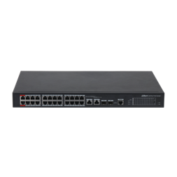 Dahua PFS4226-24ET-360-V2 24x 10/100(Hi-PoE(1,2)/PoE/PoE+)+2x gigabit/SFP combo uplink, 360W PoE menedzselhető switch