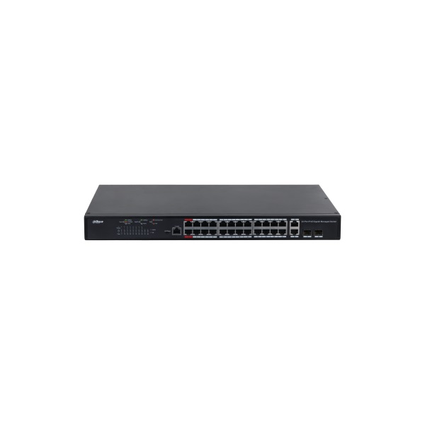 Dahua PFS4226-24GT-230 24x 10/100(HighPoE(1,2)/PoE/PoE+ 230W)+2x gigabit/SFP combo uplink menedzselhető PoE switch