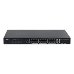 Dahua PFS4226-24GT-230 24x 10/100(HighPoE(1,2)/PoE/PoE+ 230W)+2x gigabit/SFP combo uplink menedzselhető PoE switch