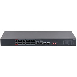 Dahua S3218-16ET-190 16x10/100 Mbps PoE + 2x1 Gbps RJ-45/SFP Combo Uplink/190W/nem menedzselhető PoE Switch