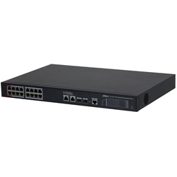 Dahua S4220-16GT-240 16x1 Gbps PoE + 2x1 Gbps RJ-45 Uplink + 2x1 Gbps SFP Uplink/240W/Menedzselhető PoE Switch