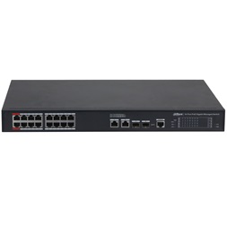 Dahua S4220-16GT-240 16x1 Gbps PoE + 2x1 Gbps RJ-45 Uplink + 2x1 Gbps SFP Uplink/240W/Menedzselhető PoE Switch