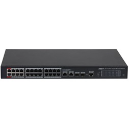 Dahua S4228-24GT-240 24x1 Gbps PoE + 2x1 Gbps RJ-45 Uplink + 2x1 Gbps SFP Uplink/240W/Menedzselhető PoE Switch