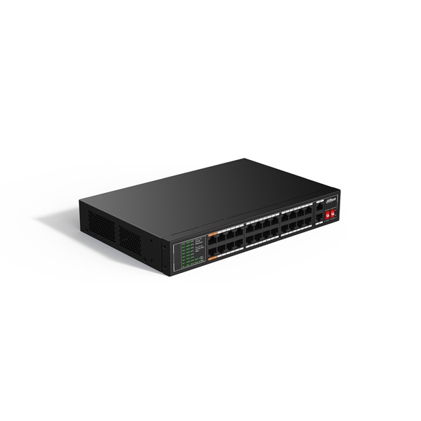 Dahua SF1026LP 24x10/100 Mbps PoE + 2x1 Gbps uplink/190W/nem menedzselhető PoE Switch