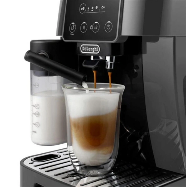 DeLonghi ECAM223.61.GB fekete tejhabosítóval automata kávéfőző