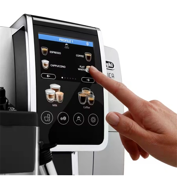 DeLonghi ECAM380.85.SB Dinamica Plus ezüst tejhabosítóval automata kávéfőző