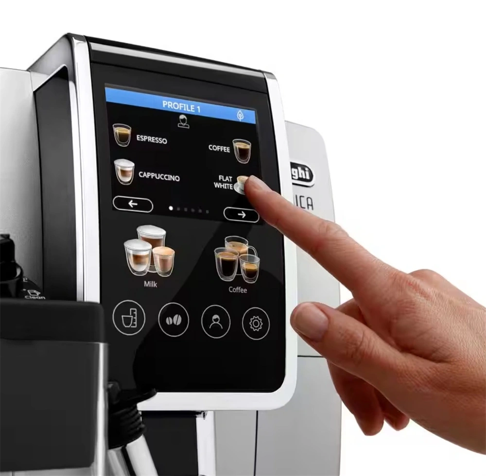 DeLonghi ECAM380.85.SB Dinamica Plus ezüst tejhabosítóval automata kávéfőző