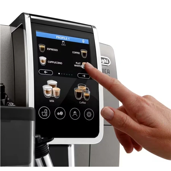 DeLonghi ECAM380.95.TB Dinamica Plus fekete tejhabosítóval automata kávéfőző