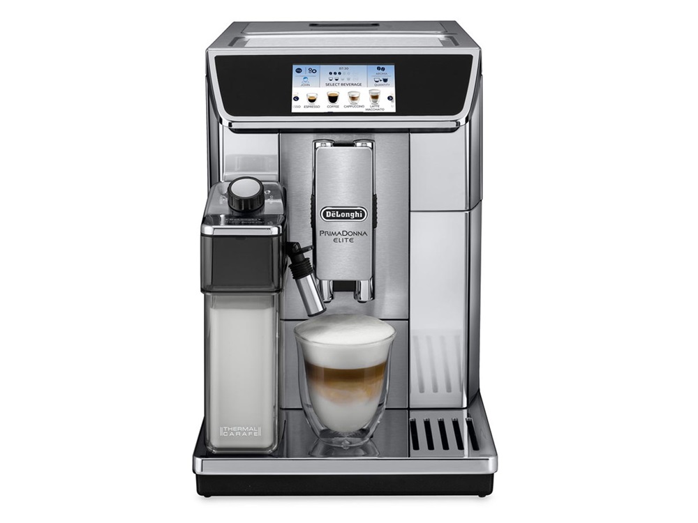 DeLonghi ECAM 650.75.MS PrimaDonna Elite ezüst tejhabosítóval automata kávéfőző