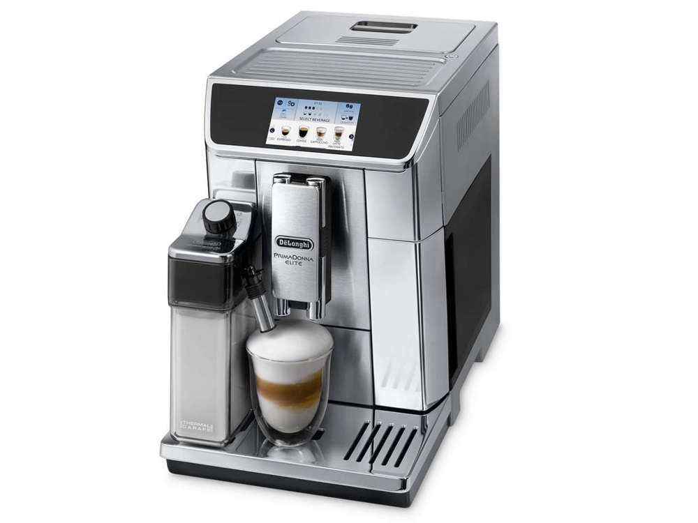 DeLonghi ECAM 650.75.MS PrimaDonna Elite ezüst tejhabosítóval automata kávéfőző