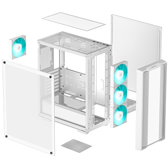 DeepCool CC560 fehér (táp nélküli) ablakos mATX ház