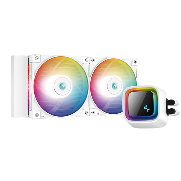 DeepCool CPU Water Cooler - LS520 WH (max 19dB; max. 145,86 m3/h; 2x12cm, A-RGB LED, fehér)