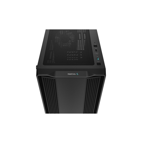 DeepCool Számítógépház - CC360 ARGB (fekete, ablakos, 3x12cm ventilátor, Mini-ITX / Mico-ATX, 1xUSB3.0, 1xUSB2.0)