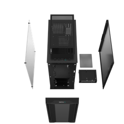 DeepCool Számítógépház - CC560-100034 (fekete, ablakos, venti nélkül, Mini-ITX / Mico-ATX / ATX, 1xUSB3.0, 1xUSB2.0)