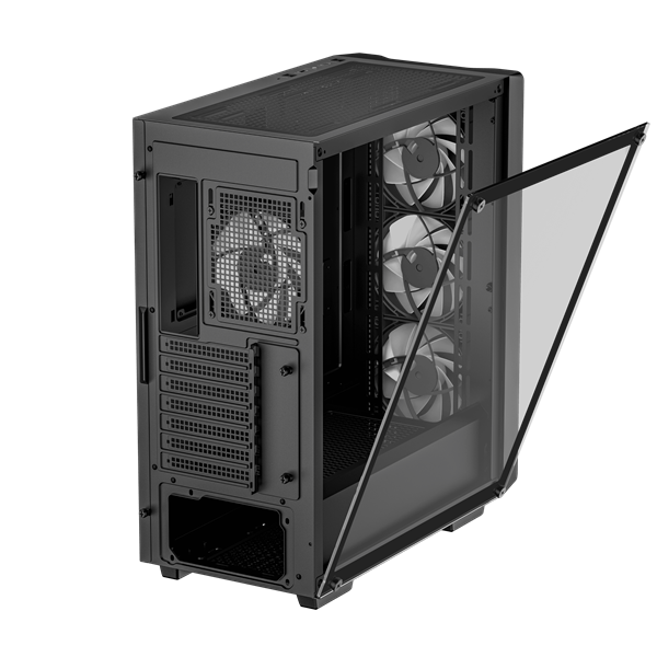 DeepCool Számítógépház - CC560 (fekete, ablakos, 4x12cm ventilátor, Mini-ITX / Mico-ATX / ATX, 1xUSB3.0, 1xUSB2.0)