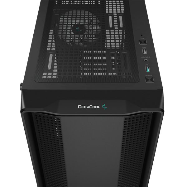 DeepCool Számítógépház - CC560 (fekete, ablakos, 4x12cm ventilátor, Mini-ITX / Mico-ATX / ATX, 1xUSB3.0, 1xUSB2.0)