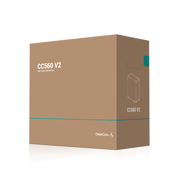 DeepCool Számítógépház - CC560 (fekete, ablakos, 4x12cm ventilátor, Mini-ITX / Mico-ATX / ATX, 1xUSB3.0, 1xUSB2.0)
