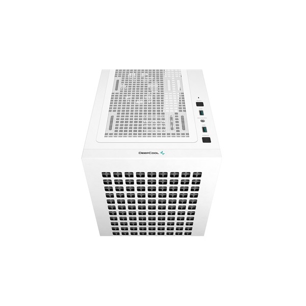 DeepCool Számítógépház - CH370 WH (fekete, ablakos, 1x12cm ventilátor, Mini-ITX / Mico-ATX, 2xUSB3.0)