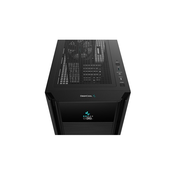 DeepCool Számítógépház - CH510 MESH DIGITAL (ablakos, 1x12cm ventilátor, Mini-ITX / Mico-ATX / ATX / E-ATX, 1xUSB3.0)