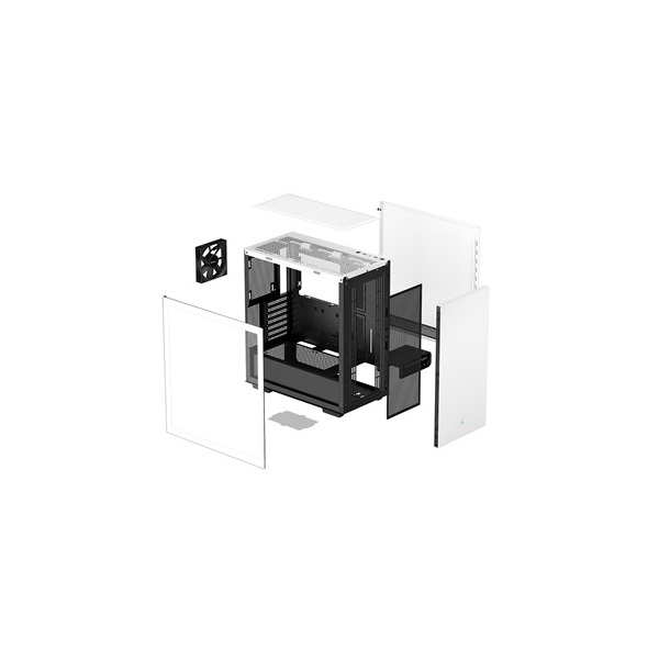 DeepCool Számítógépház - CH510 WH (fehér, ablakos, 1x12cm ventilátor, Mini-ITX / Mico-ATX / ATX / E-ATX, 2xUSB3.0)