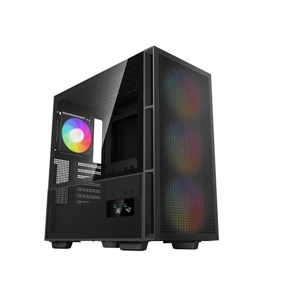 DeepCool Számítógépház - CH560 DIGITAL (fekete, ablakos, 4x12cm ventilátor, Mini-ITX / Mico-ATX / ATX / E-ATX, 2xUSB3.0)