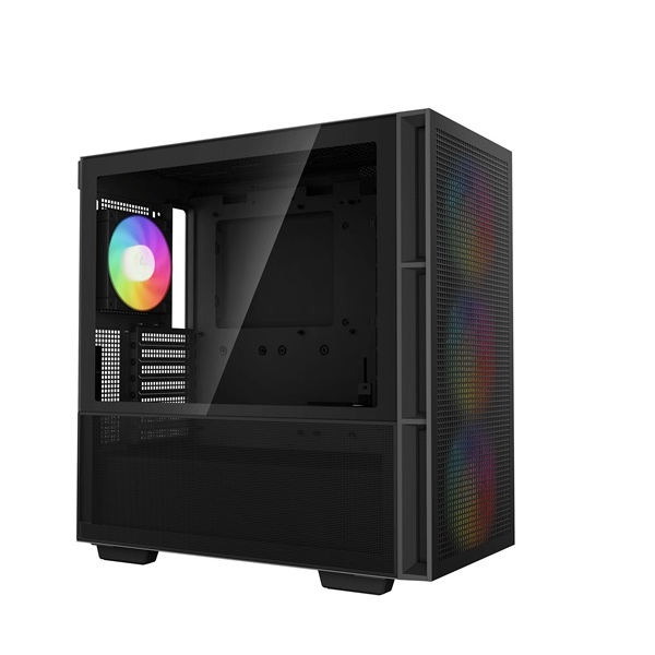 DeepCool Számítógépház - CH560 (fekete, ablakos, 4x12cm ventilátor, Mini-ITX / Mico-ATX / ATX / E-ATX, 2xUSB3.0)