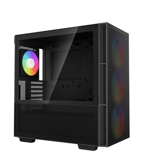 DeepCool Számítógépház - CH560 (fekete, ablakos, 4x12cm ventilátor, Mini-ITX / Mico-ATX / ATX / E-ATX, 2xUSB3.0)