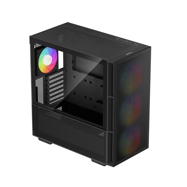 DeepCool Számítógépház - CH560 (fekete, ablakos, 4x12cm ventilátor, Mini-ITX / Mico-ATX / ATX / E-ATX, 2xUSB3.0)