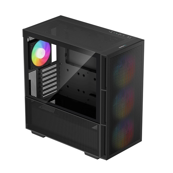 DeepCool Számítógépház - CH560 (fekete, ablakos, 4x12cm ventilátor, Mini-ITX / Mico-ATX / ATX / E-ATX, 2xUSB3.0)