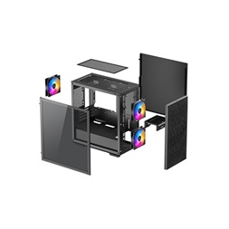 DeepCool Számítógépház - MATREXX 40 3FS (ablakos, 3x LED ventiilátor, mATX, 1xUSB3.0, 1xUSB2.0)