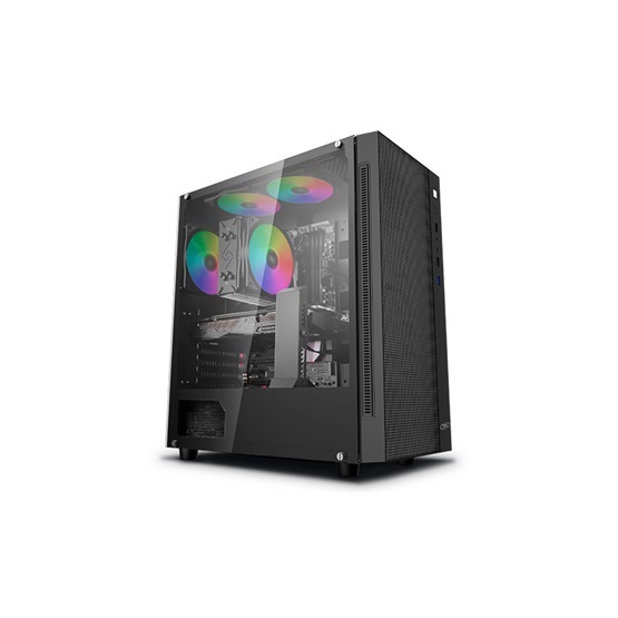 DeepCool Számítógépház - MATREXX 55 MESH (fekete,ablakos, Mini-ITX/Micro-ATX/ATX/E-ATX, 1xUSB3.0, 2xUSB2.0)