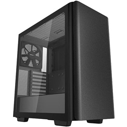 DeepCool Számítógépház - CK500 (fekete, ablakos, 2x14cm ventilátor, Mini-ITX / Mico-ATX / ATX / E-ATX, 2xUSB3.0 )