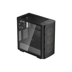 DeepCool Számítógépház - CK560 (fekete, ablakos, 1x14+3x12cm ventilátor, Mini-ITX /Mico-ATX/ATX/E-ATX, 2xUSB3.0,USB-C)