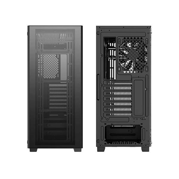 DeepCool Számítógépház - MATREXX 50 ADD-RGB 4F (fekete, ablakos, 4x12cm ventilátor, ATX, mATX, 1xUSB3.0, 2xUSB2.0)