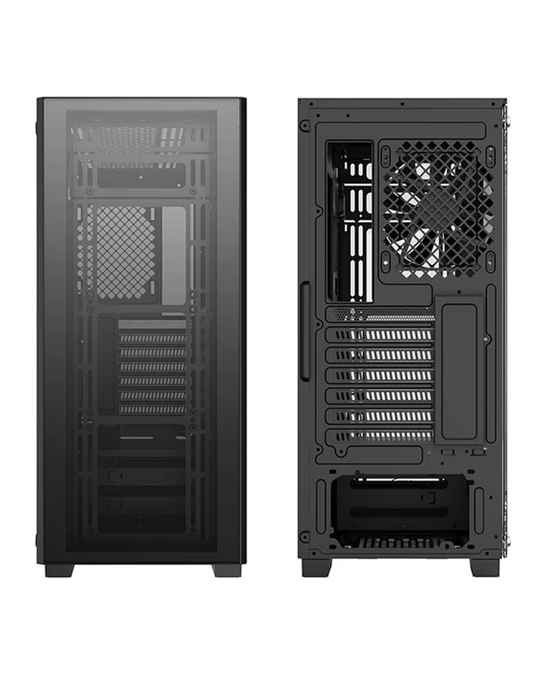 DeepCool Számítógépház - MATREXX 50 ADD-RGB 4F (fekete, ablakos, 4x12cm ventilátor, ATX, mATX, 1xUSB3.0, 2xUSB2.0)